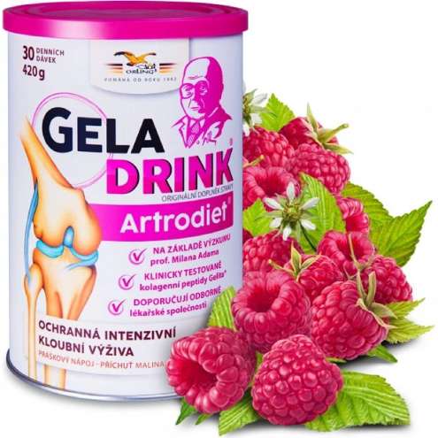 GELADRINK Artrodiet Malina - Supportive joint nutrition with raspberry flavour, 420 g